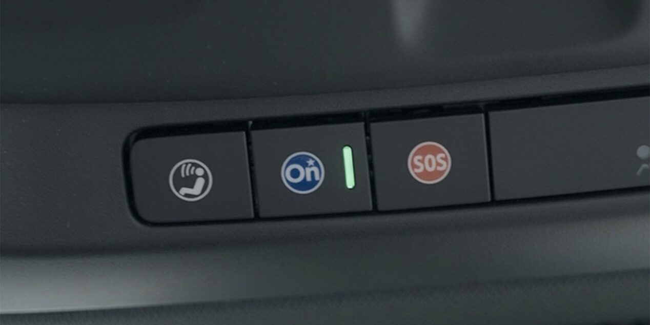Close-up of the 2025 Chevrolet Suburban OnStar button