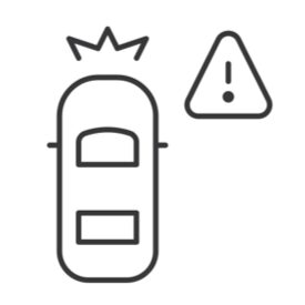 Transparent Forward Collision Alert icon