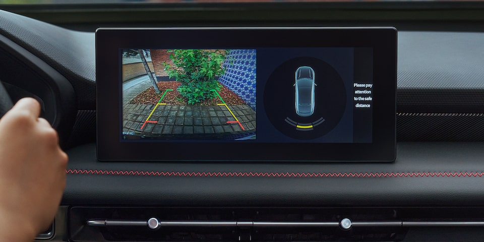 Close up look of reverse camera view of the new 2026 Chevrolet Groove