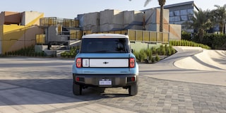 Rear of the Chevrolet Spark EUV in Sea Blue with Polar White roof
