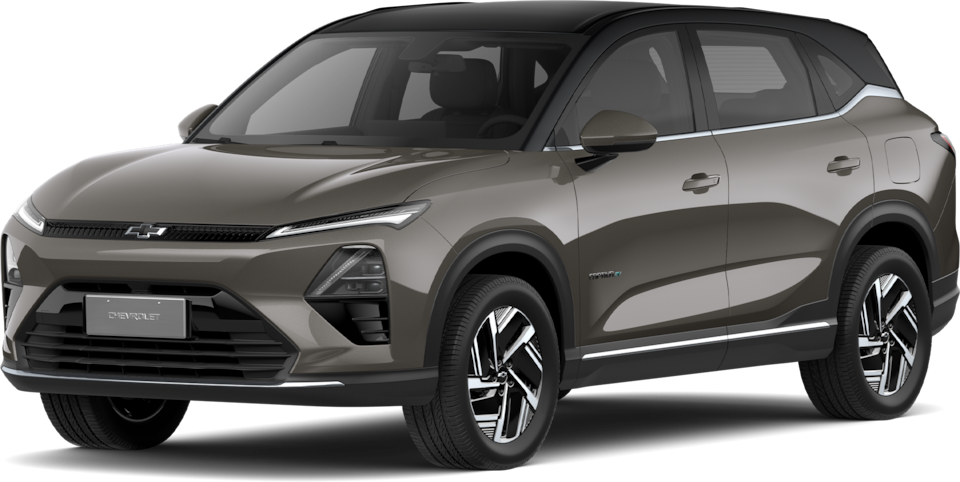 Transparent image of a Front Three Quarters of a Laser Grey 2026 Chevrolet Captiva EV