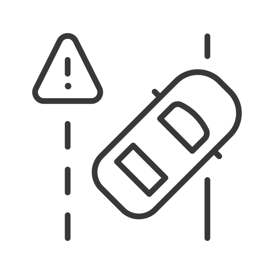 Transparent Lane Departure Warning Icon