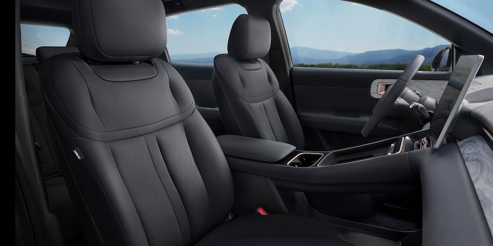 Refinded interior with leatherette seats and wood finish