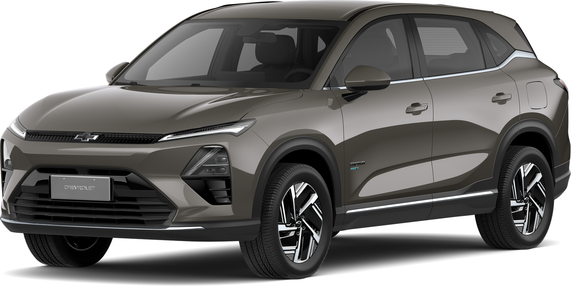 Transparent image of a Front Three Quarters of a Laser Grey 2026 Chevrolet Captiva PHEV