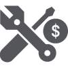 Black and White Service Pricing Icon