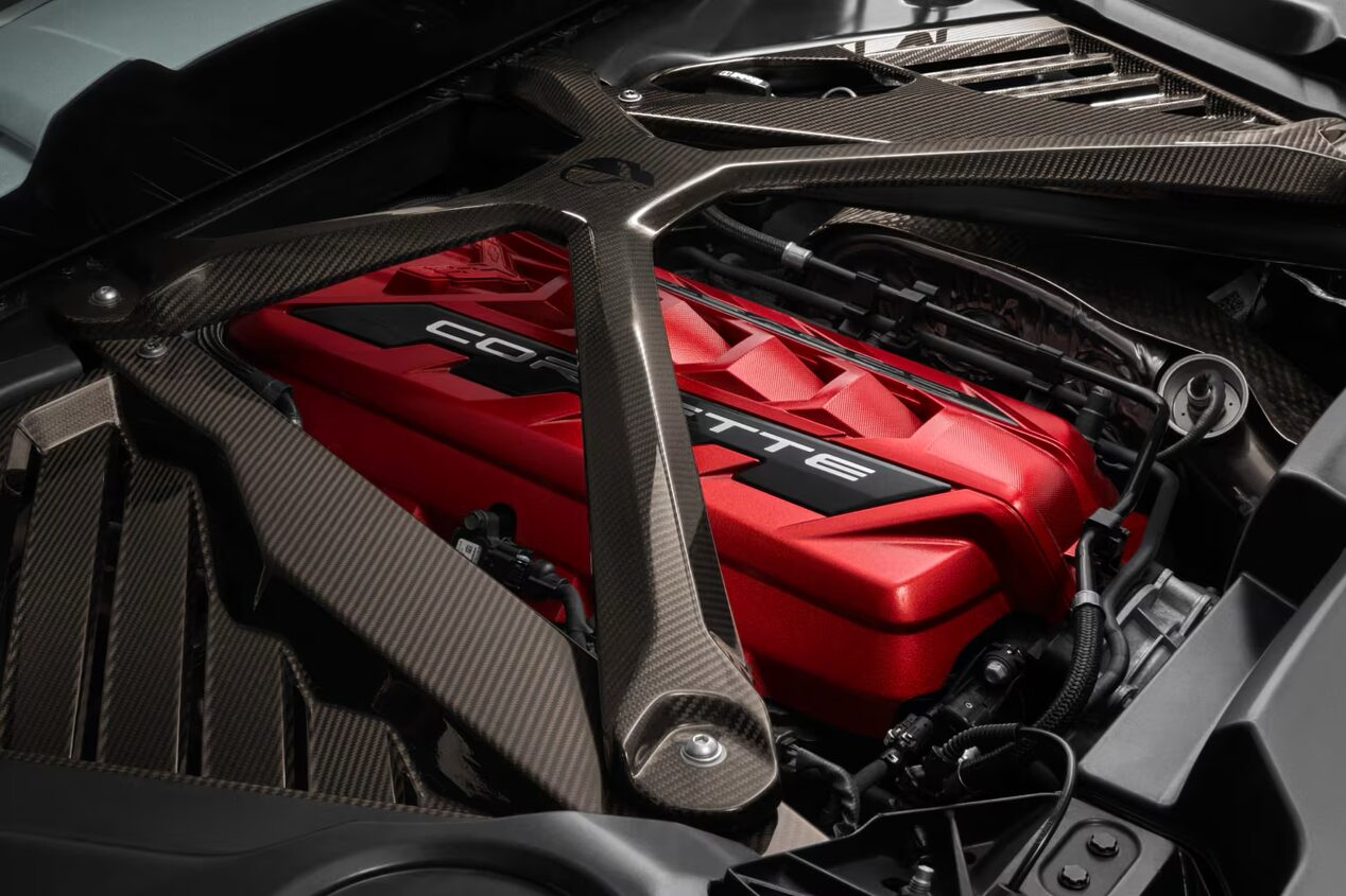 Close-up image of z06 engine