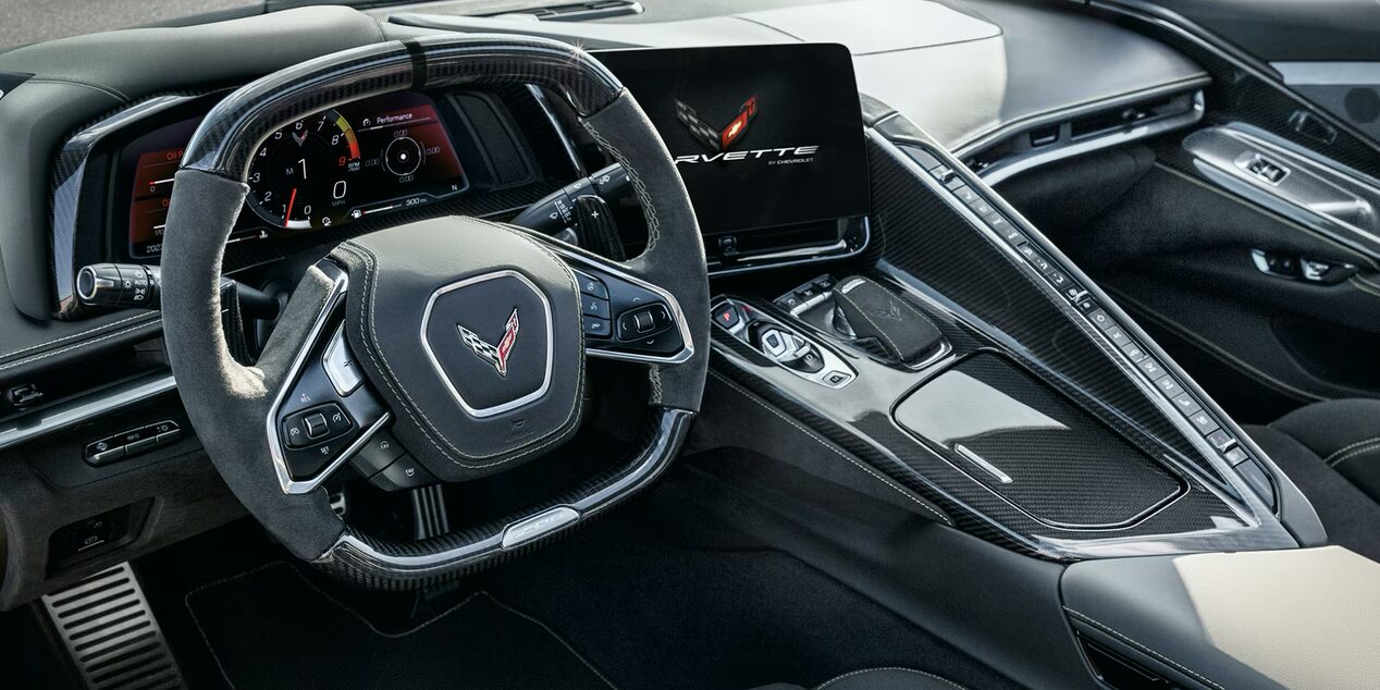 Top-down view of Corvette Z06 Interior