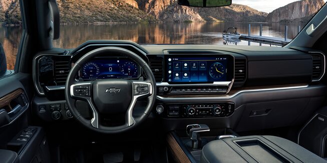 The Technology Packed and Modern Design of the 2024 Silverado with a View of the Forest
