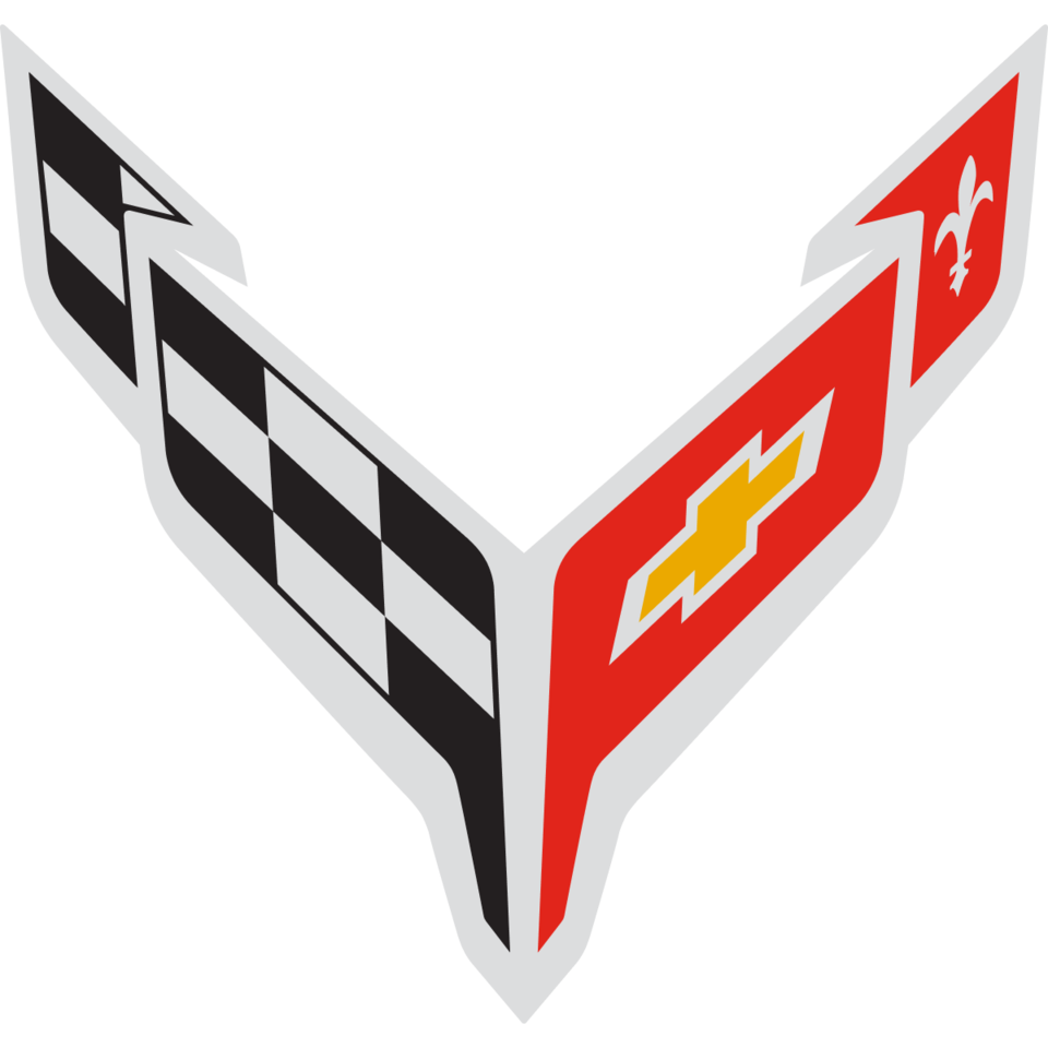 The Chevy Corvette Logo on a Black Background