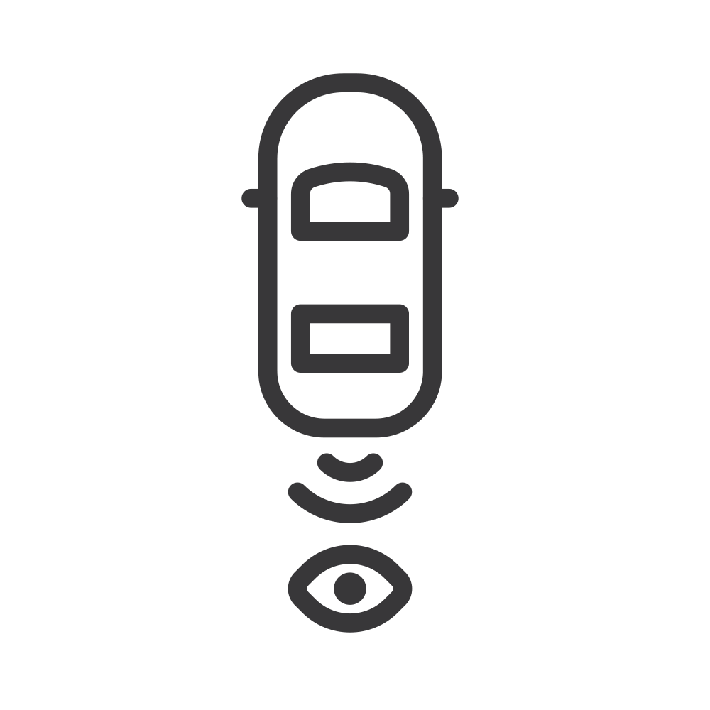 Ícono camara de reversa de Chevrolet Aveo Hatchback 2025, auto compacto con sistema de seguridad activa