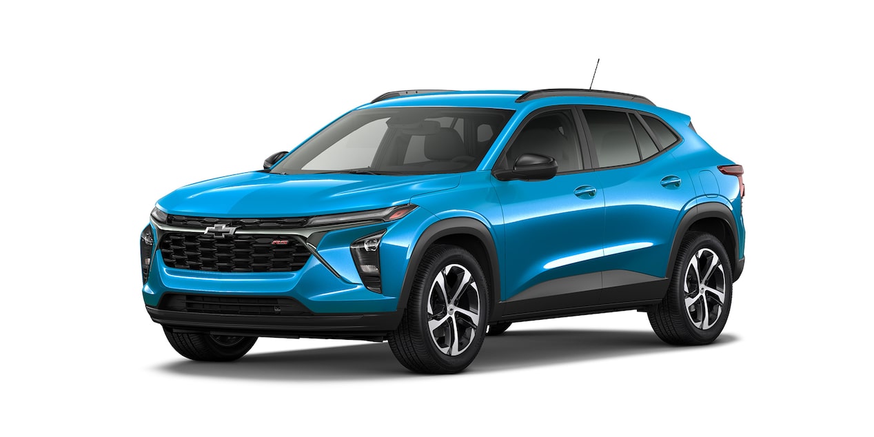 Elige tu nueva Chevrolet Trax 2025, tu SUV deportiva urbana urbana en moderno color Azul Amanecer