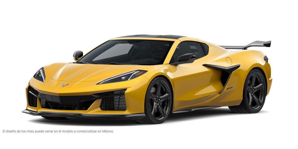 Chevrolet Corvette Z06 2025, auto deportivo de lujo en color Accelerate Yellow Metallic