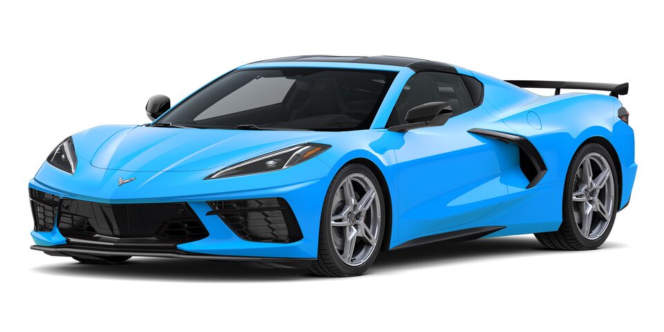 Chevrolet Corvette Stingray 2025 en color rapid blue