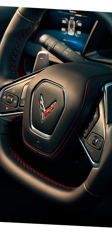 Volante en el interior del Chevy Corvette Stingray 2026