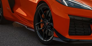 Close-up of the Lower Front Portion of an Orange 2026 Chevy Corvette Z06