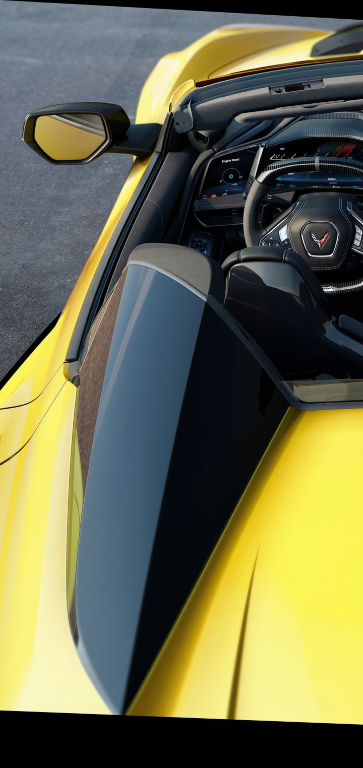 Birds Eye View of the 2026 Chevy Corvette ZR1 with the Convertible Roof Down