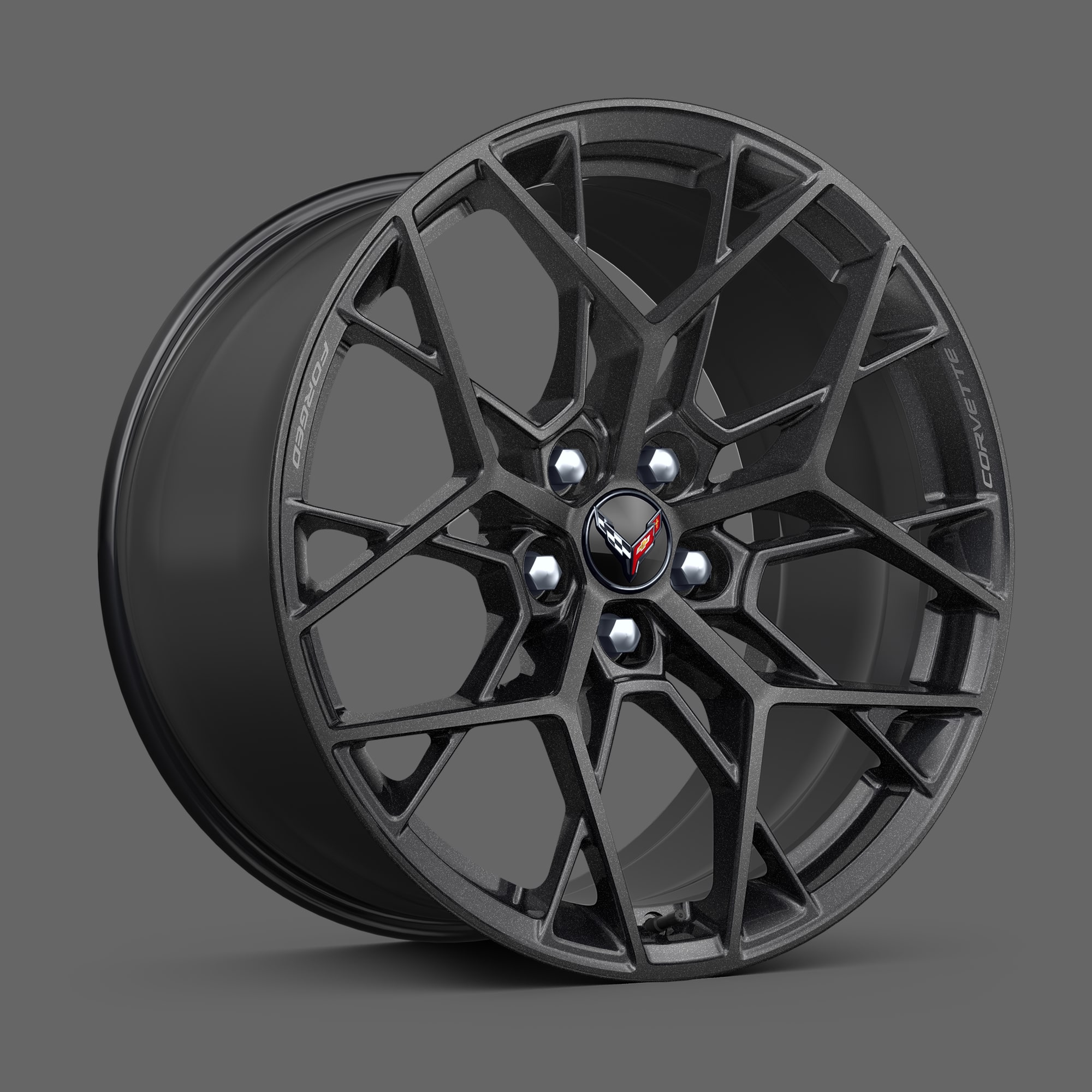 20" Front/21" Rear 20-Spoke Carbon Flash-Painted Forged Aluminum Wheels