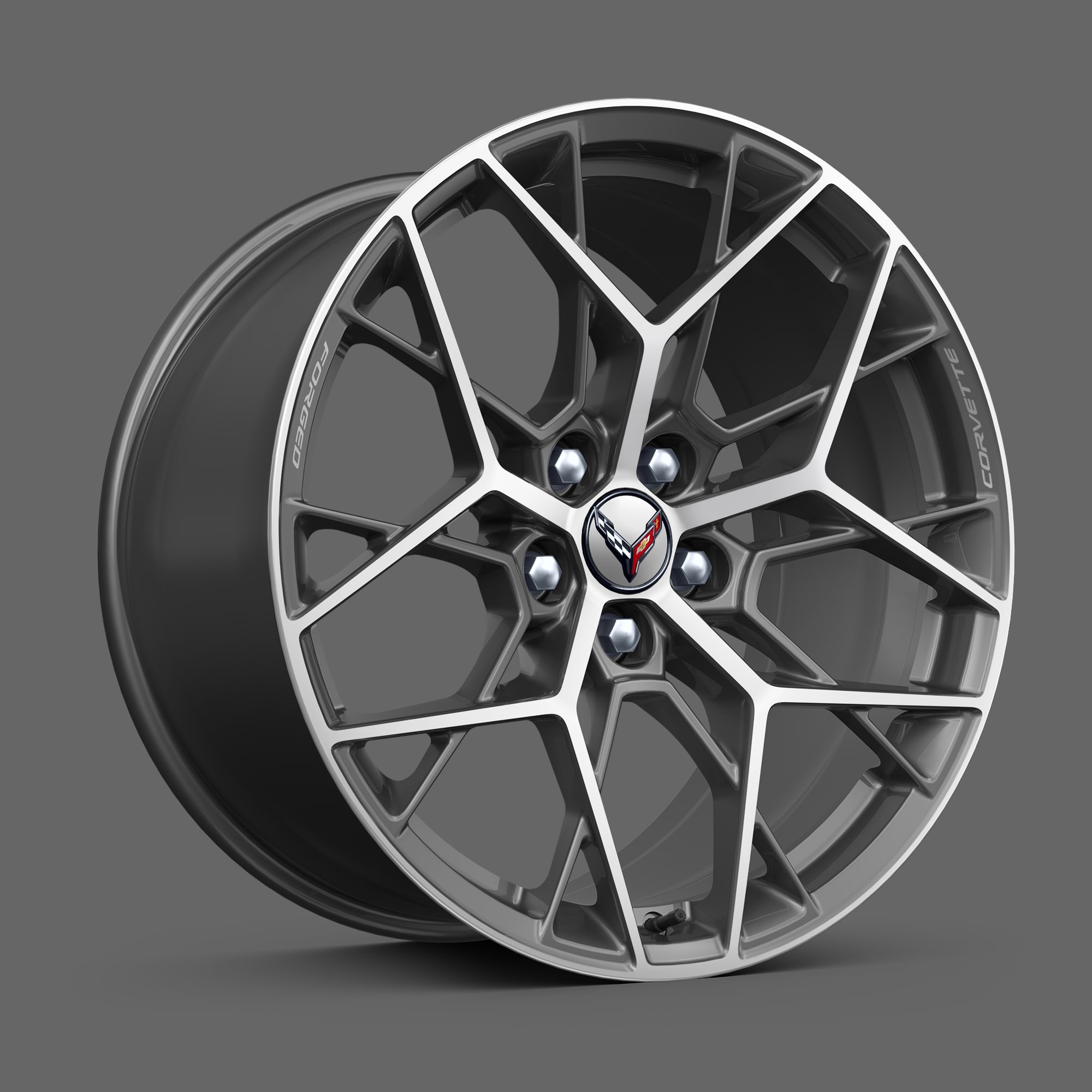 20" Front/21" Rear 20-Spoke Bright Machined Forged Aluminum Wheels