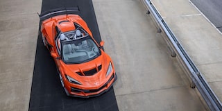 2026 Chevy Corvette ZR1X in Sebring Orange Tintcoat Parked on a Track