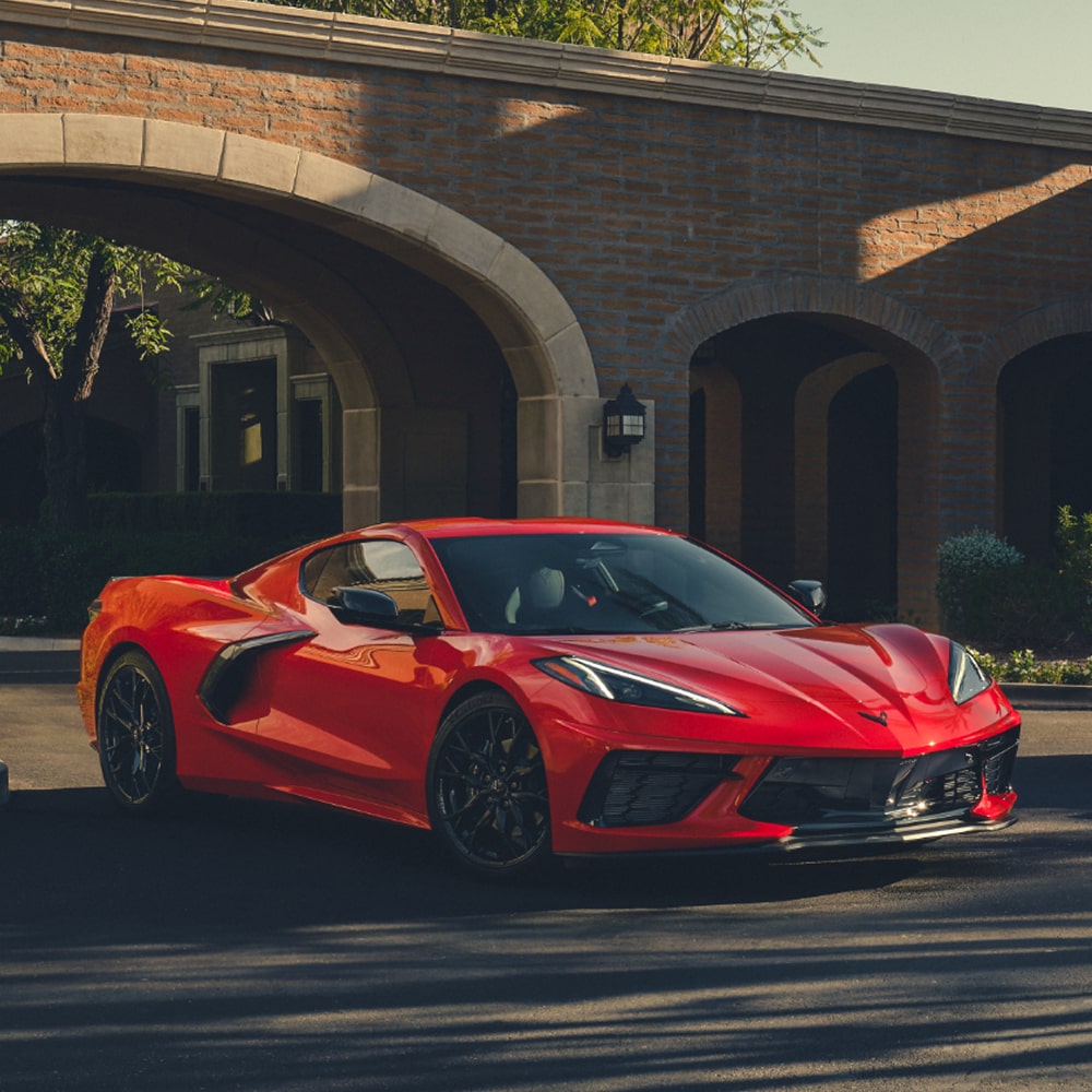 Two 2026 Chevrolet Corvette Stingrays Parked in Front of a House