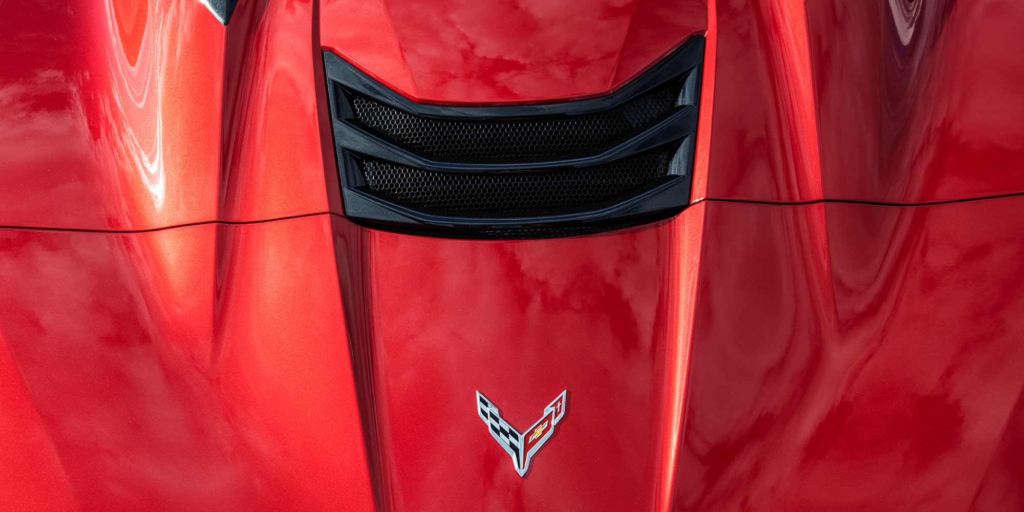 Top View of the Corvette logo Etched on the 2027 Chevrolet Corvette Z06