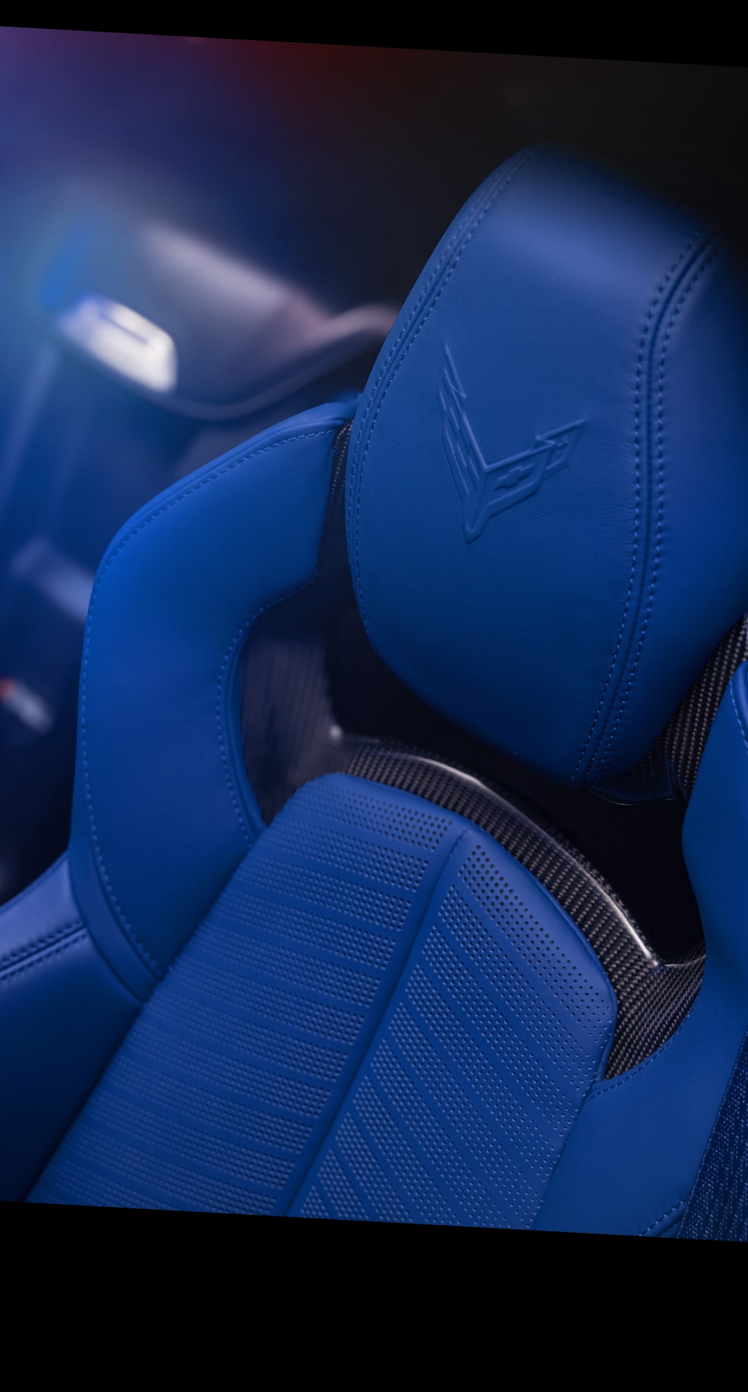 Close-Up of Headrest Logo Inside the 2027 Chevy Corvette ZR1X