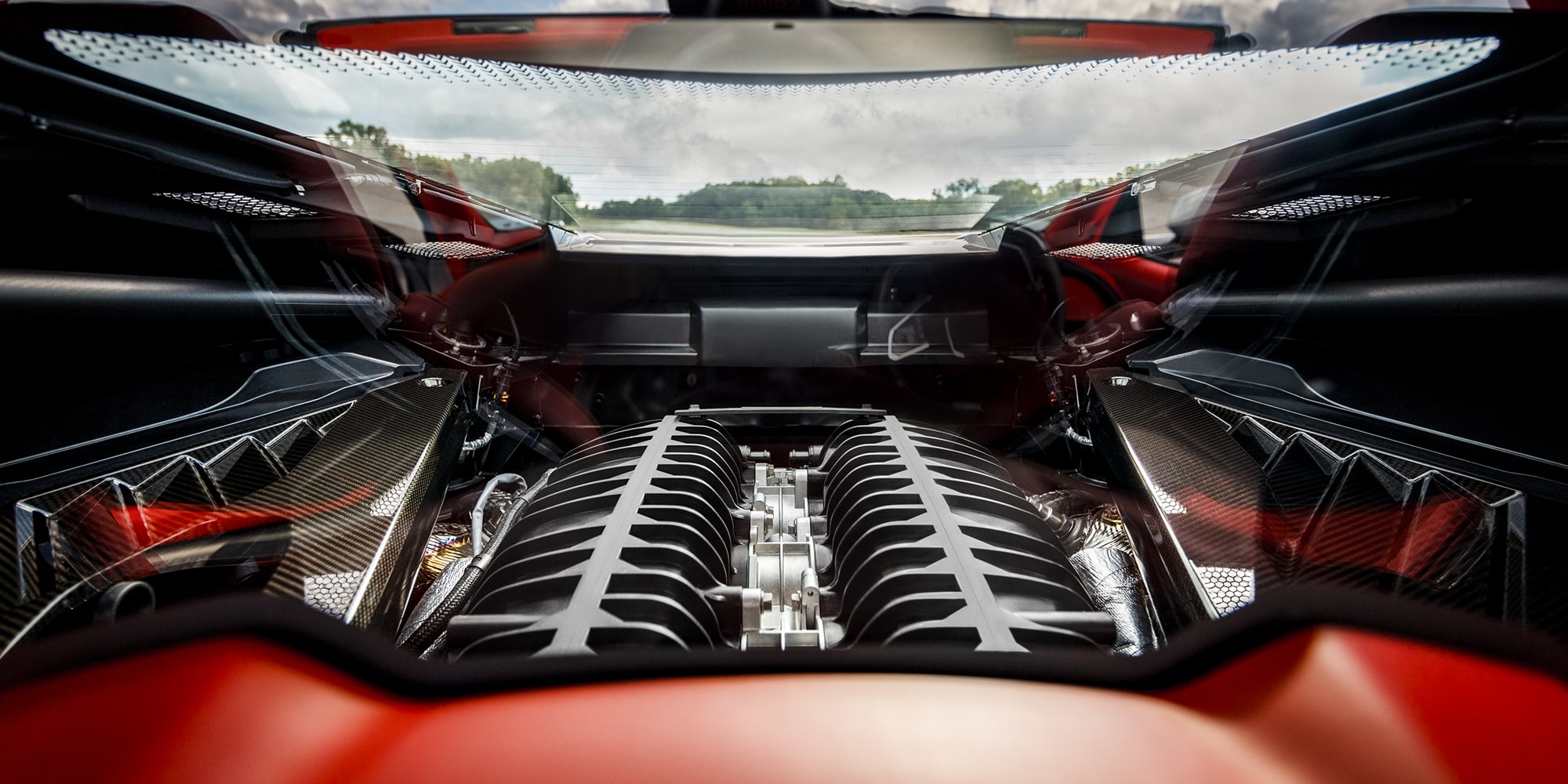 Close-up of the Chevy Corvette Z06 Engine