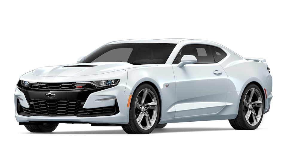 Un Camaro 2SS Coupe pintado en color Blanco Nevado.