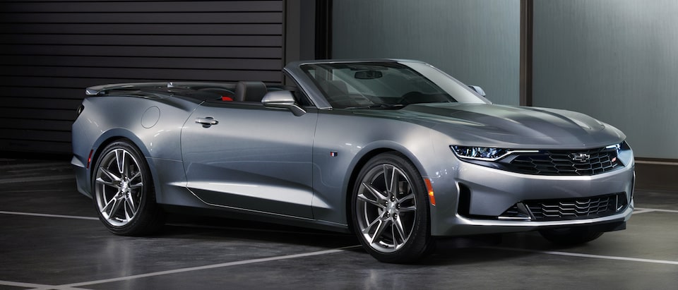 A Satin Steel Gray Metallic 2019 Camaro Convertible.