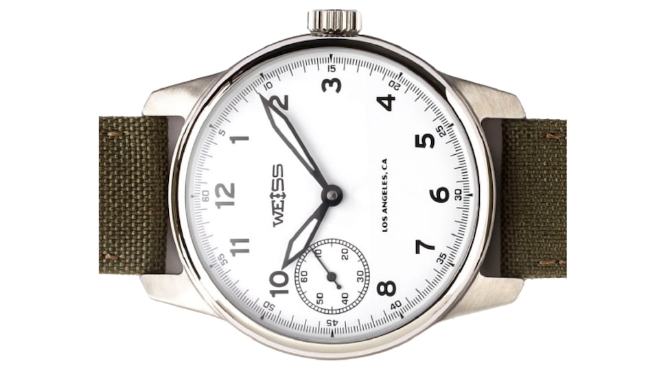 Primer plano de un reloj Weiss.