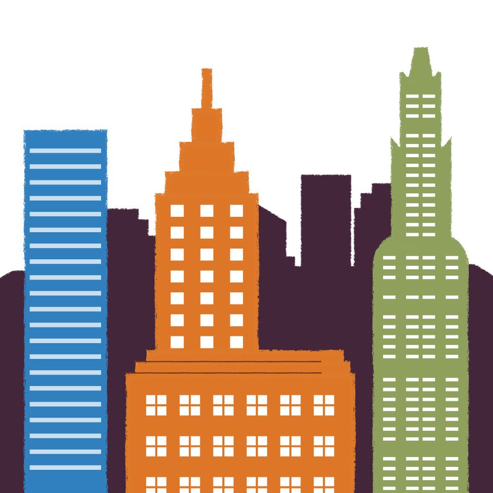 Una ilustración de paisaje urbano.