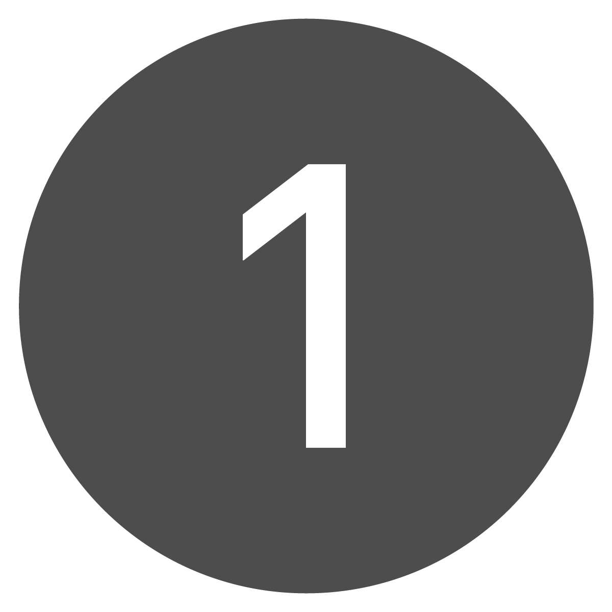 Circle button of the number one.
