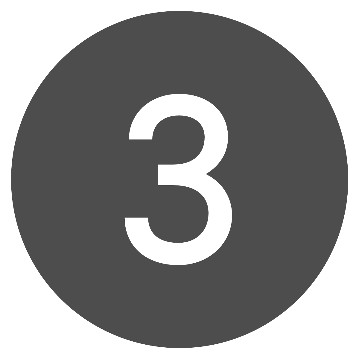 Circle button of the number three.