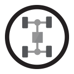 Ícono ilustrando la tracción de 2 rines o 4 rines.