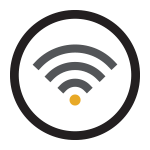 Ícono ilustrando Wi-Fi disponible.