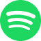 Se muestra un logotipo de Spotify verde, con un fondo oscuro.