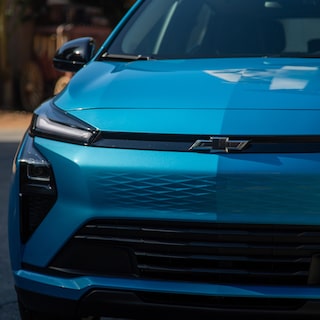 Front of a 2027 Chevrolet Bolt in Marina Blue Metallic
