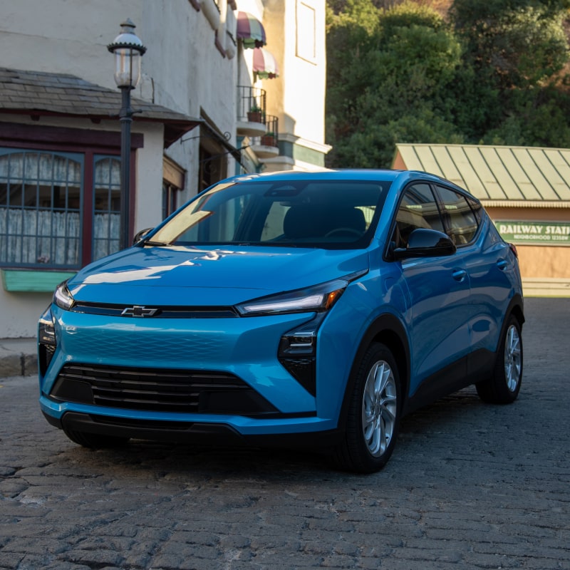 2027 Chevrolet Bolt in Marina Blue Metallic Parked