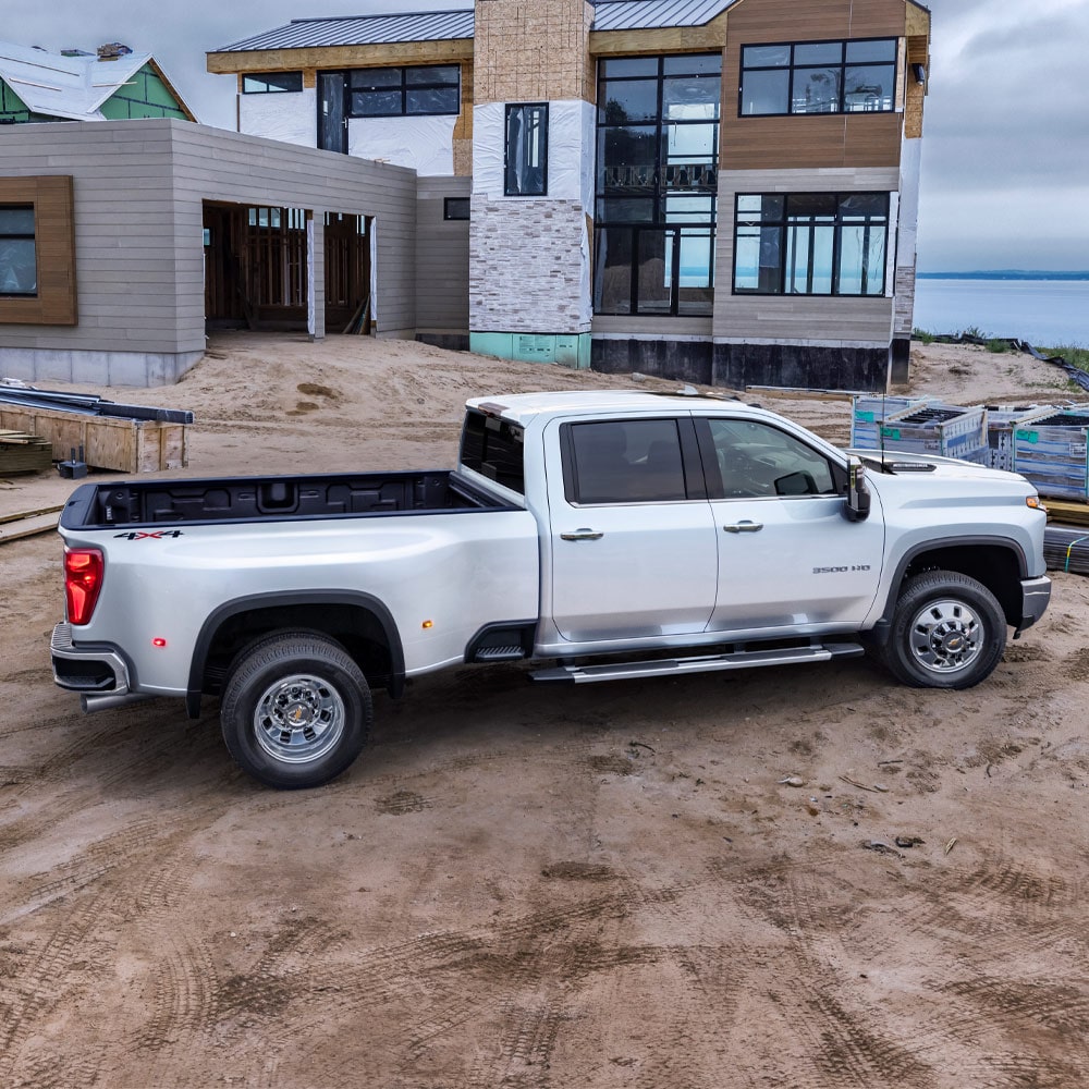 Full Side View of the 2026 Chevy Silverado HD on a Job Site