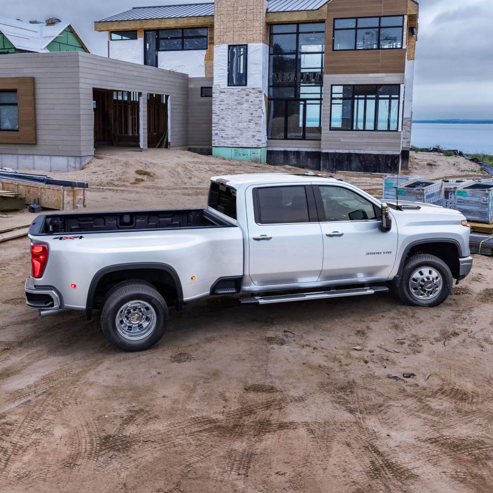 Full Side View of the 2026 Chevy Silverado HD on a Job Site