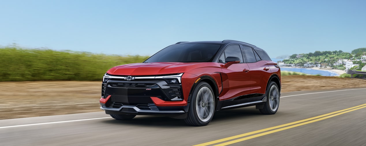 2026 Chevy Blazer EV Driving on a Road Along the Coast