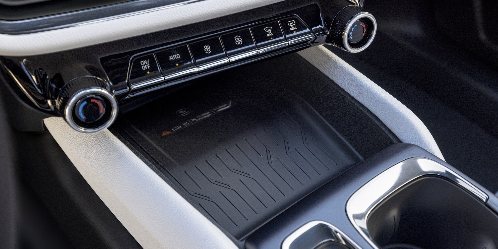 Center Console Wireless Smartphone Charging Station Inside the 2026 Chevy Equinox EV