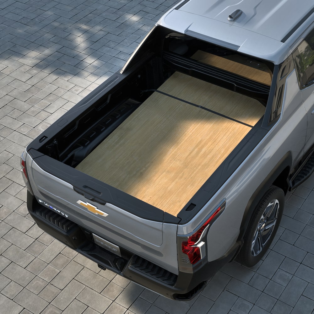 Overhead View of a 2026 Silverado EV Half in Sunlight