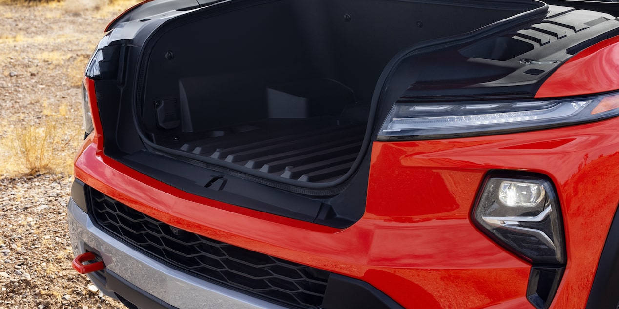 Three Quarters View of the Cargo Bed of a 2026 Chevy Silverado EV