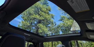 A View of the Transparent Glass Ceiling of from inside a 2026 Chevy Silverado EV