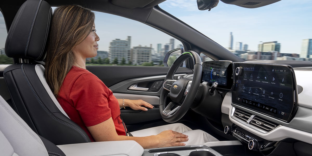 Close-up of the Equinox EV Infotainment Screen