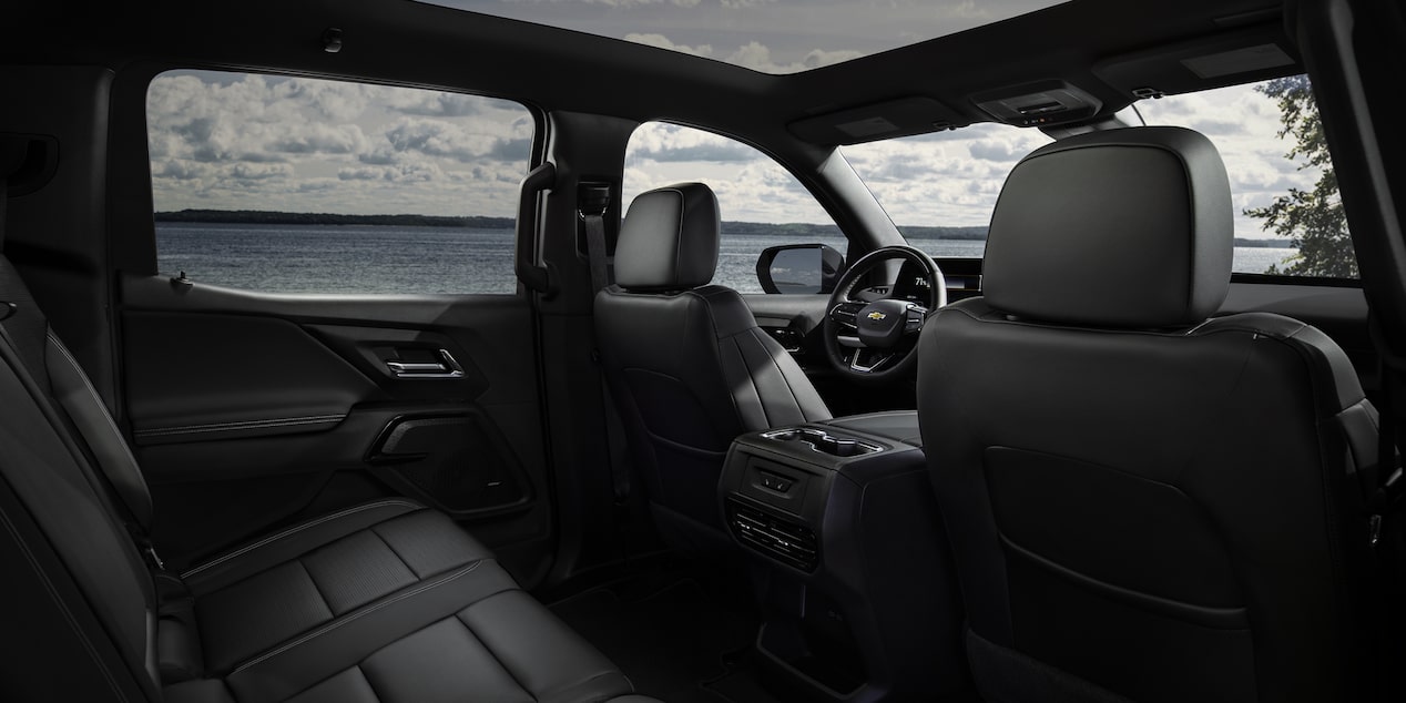 Spacious Rear Seating and Large Sun Roof Inside the Chevy Silverado EV