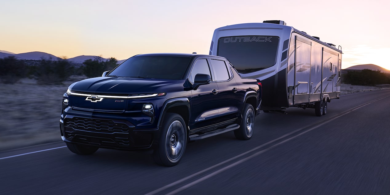 Silverado EV Towing a Camper