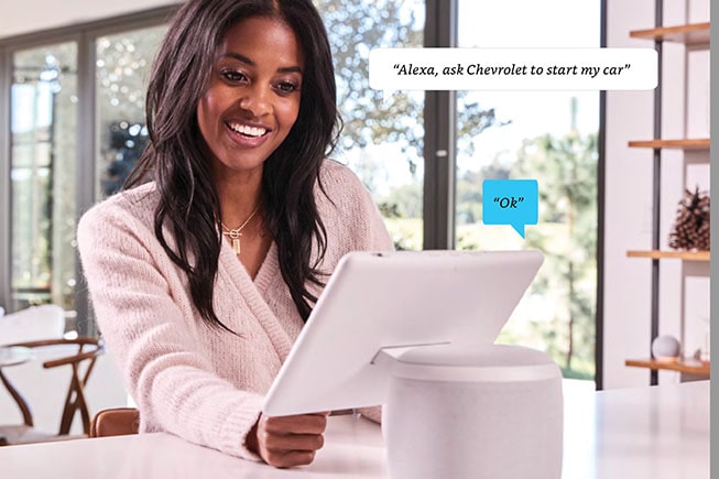 Amazon Alexa skills available for equipped Chevrolet vehicles.
