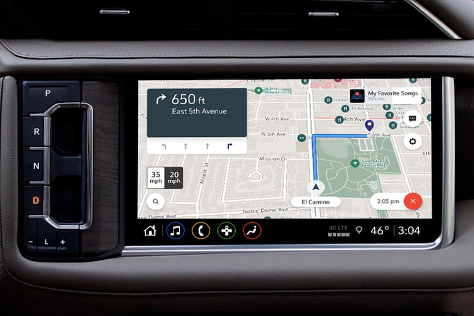 Onstar Navigation Displayed on the Infotainment System of a Chevy Vehicle